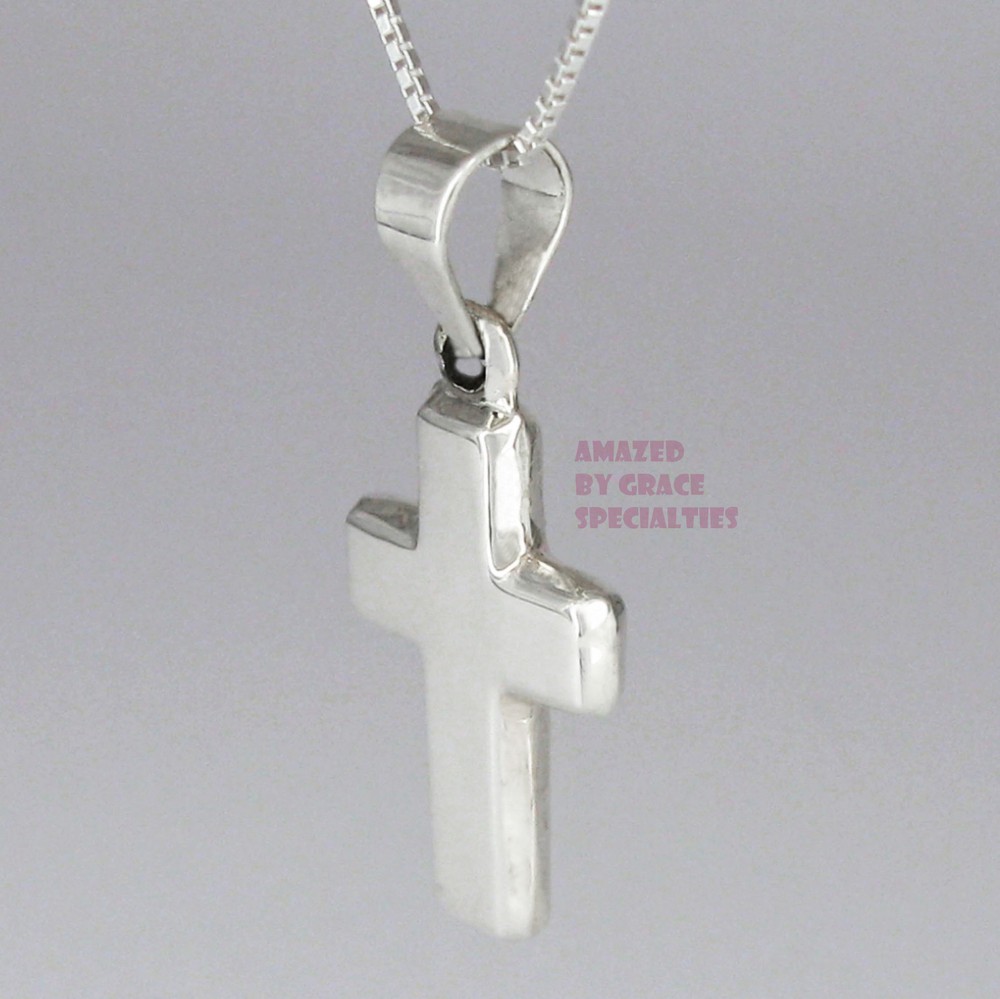 Small THICK CROSS PENDANT - 925 Sterling Silver - NEW!