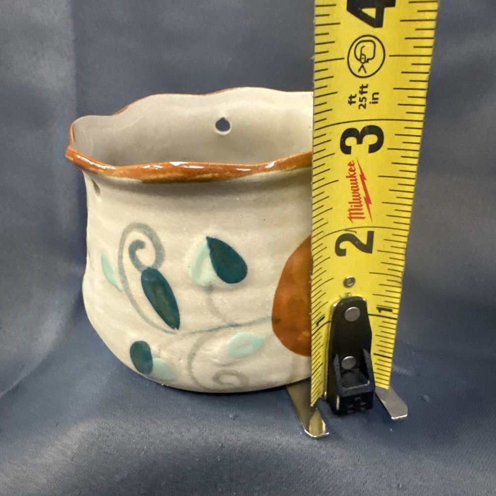 Art Pottery - Hand Painted - Floral Pattern Clay Planter