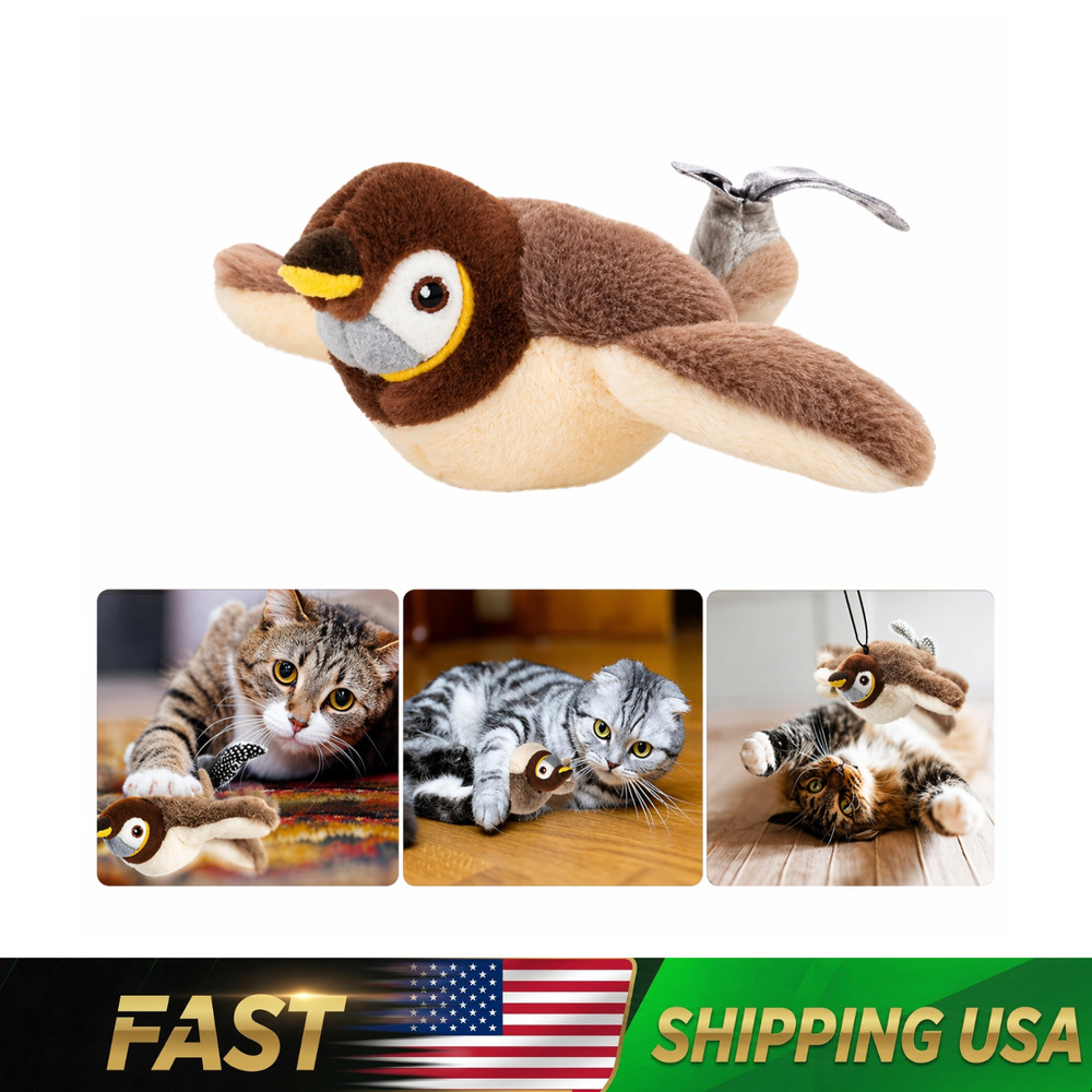 USB Interactive Flying Bird Cat Toy Electronic Sparrow Simulation Flapping Wings