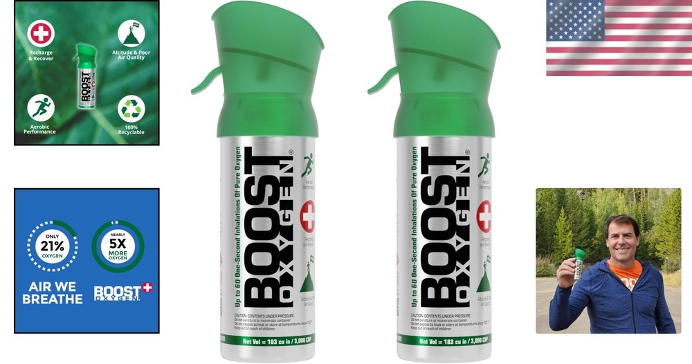 Compact 2-Pack 3L Oxygen Canisters - Pure Natural Support for Active Lifestyles