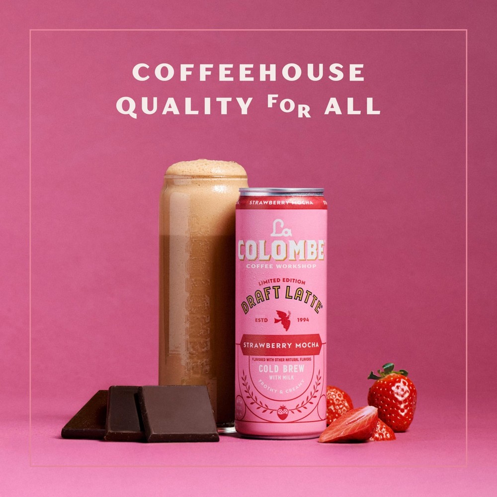 4 PCS 9 fl oz Can Coffee Strawberry Mocha Cold Brew Draft Latte Beverage