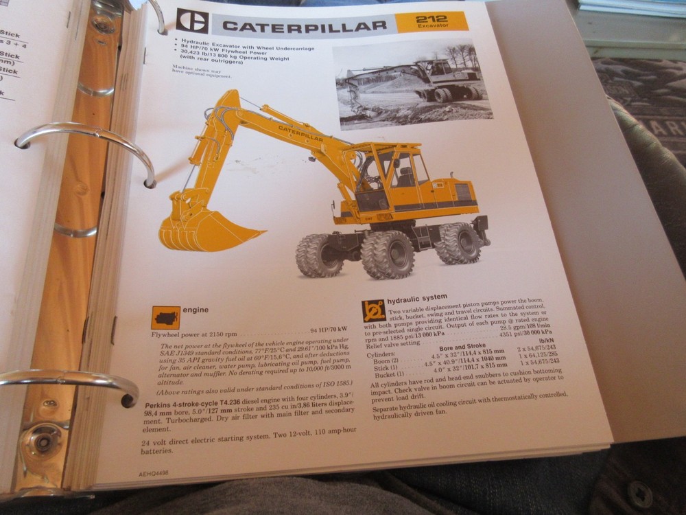 Caterpillar 212 Excavator Brochure 10 page