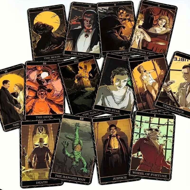 Universal Monsters 78 Card Tarot Deck QR Guidebook Divination Fortune Telling