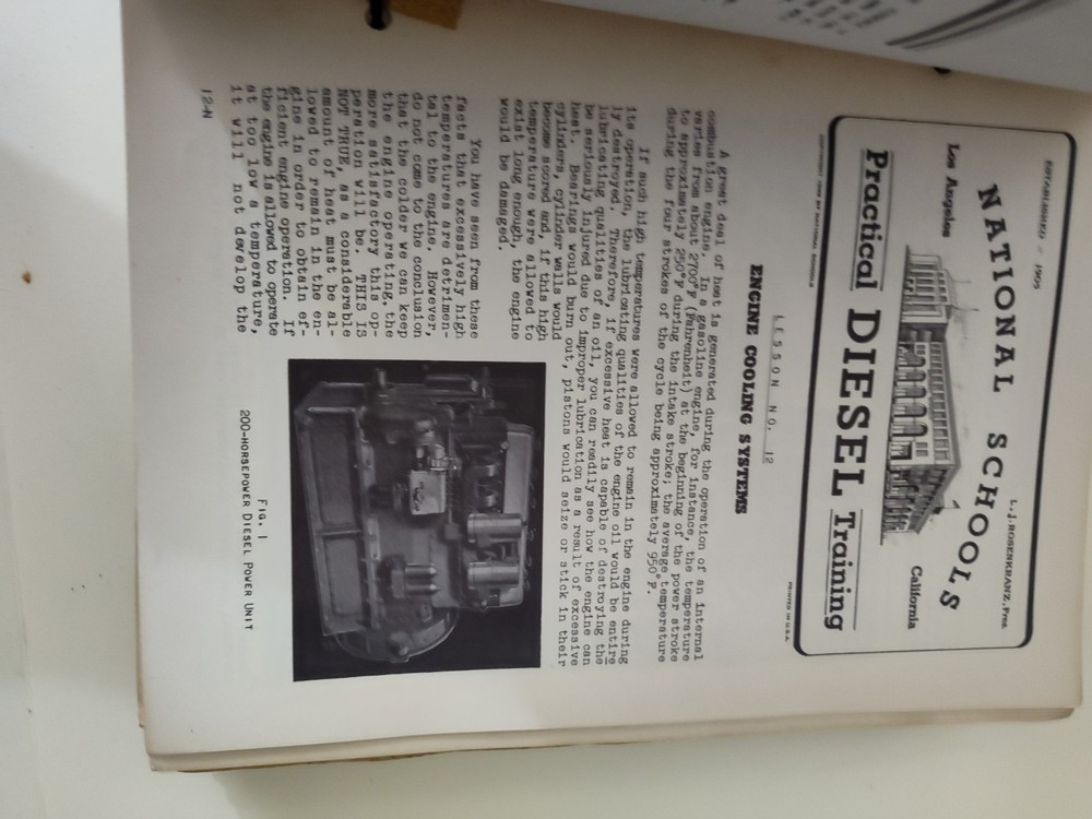 Vintage National Schools Practical Diesel Training Course Bound + 40 Booklets