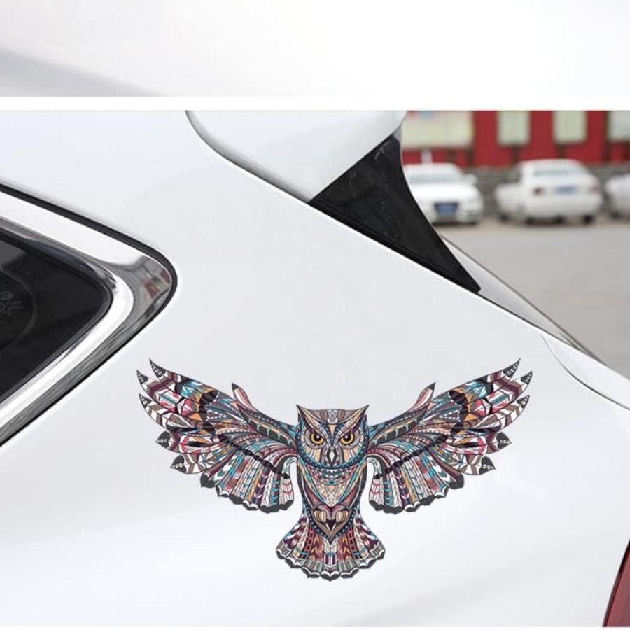 Pattern car Glass car Stickers Transparent, Pattern car Stickers (Owl)