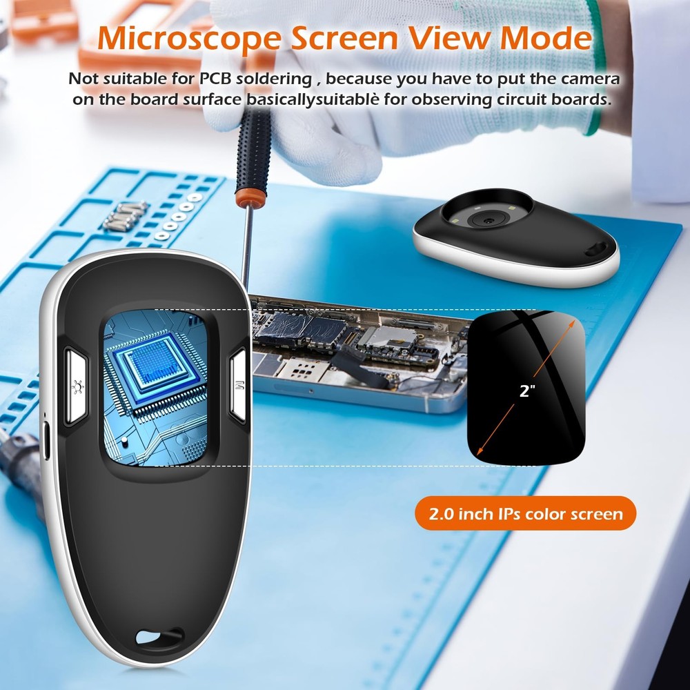 Digital Microscope Fixed Focus, 200x Mini Magnifier, black