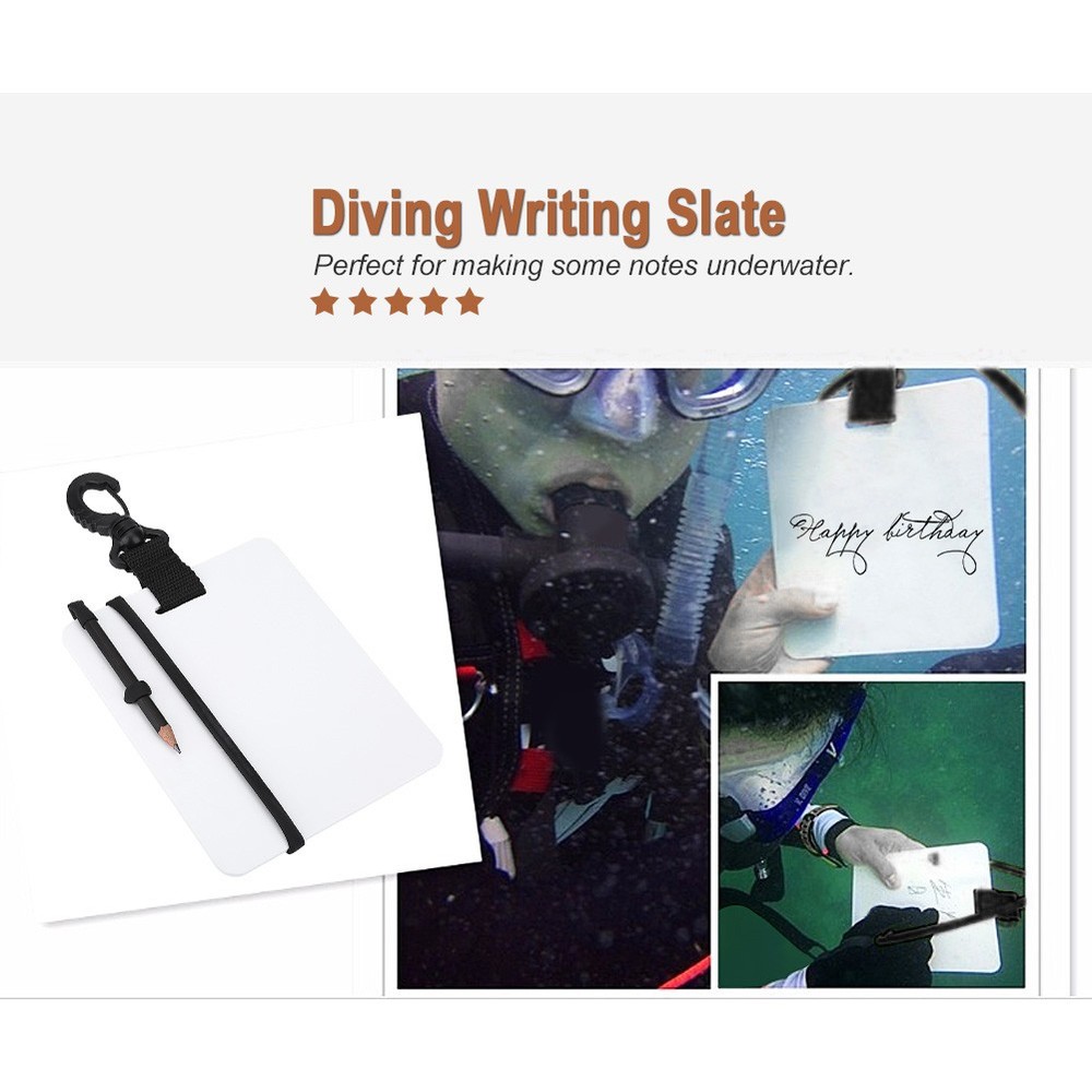 Underwater Writing Slate Board With Pencil For Diving Accessory XPDQ
