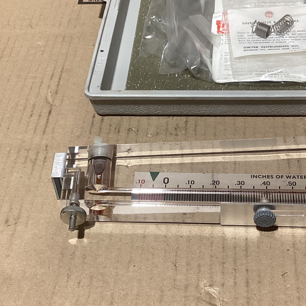 DWYER INSTRUMENTS 100-5 SOLID PLASTIC PORTABLE MANOMETER GAUGE, Partial Kit