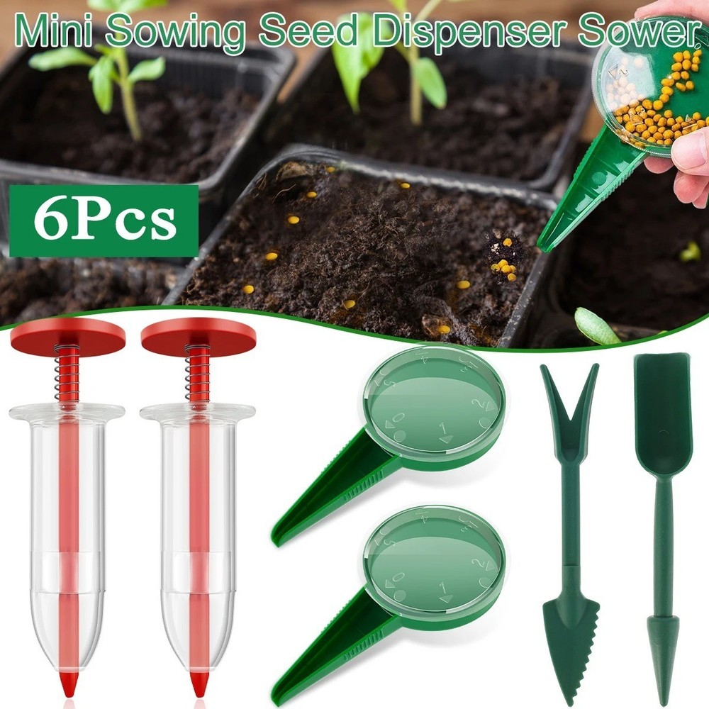 6 PCS Mini Seed Spreader, 2026 New Mini Sowing Seed Dispenser Small Seed Planter