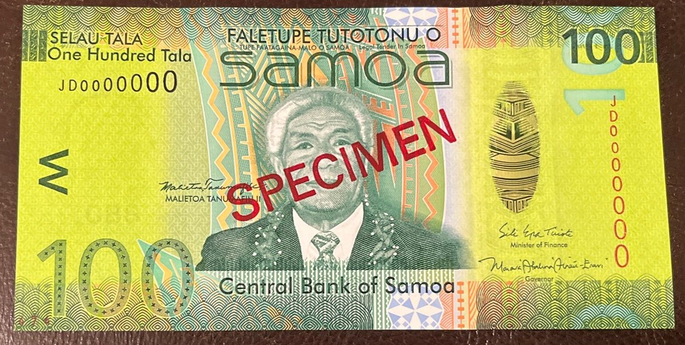 2017 XF+ 100 Tala Specimen Samoa