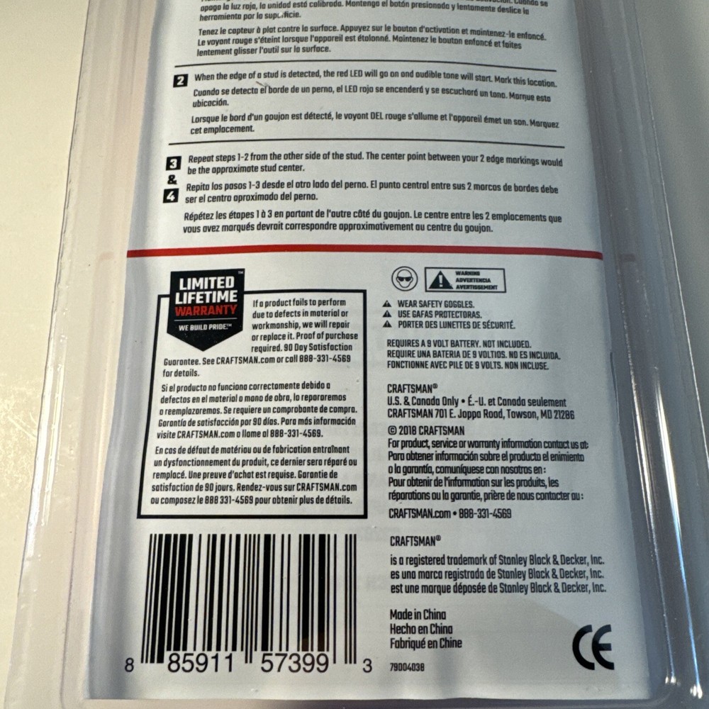 CRAFTSMAN Stud Finder, 3/4-Inch Depth (CMHT77633)