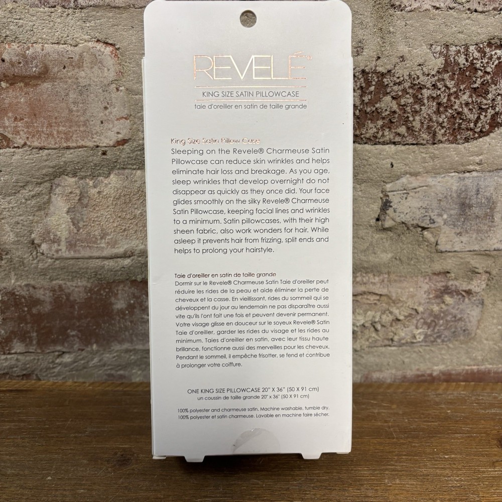 Revele White King Size Satin Pillowcase