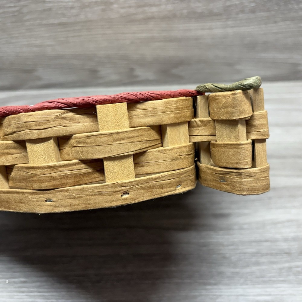 Apple Shaped Woven Sides Cork Bottom Basket - 11 1/2”