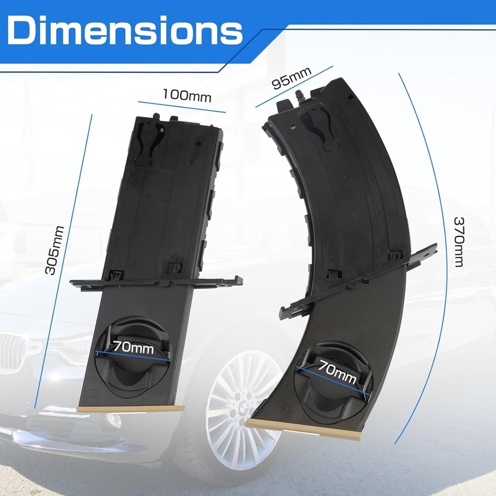 Pair Retractable Cup Holder Compatible with BMW 3 Series E90 E91 E92 black