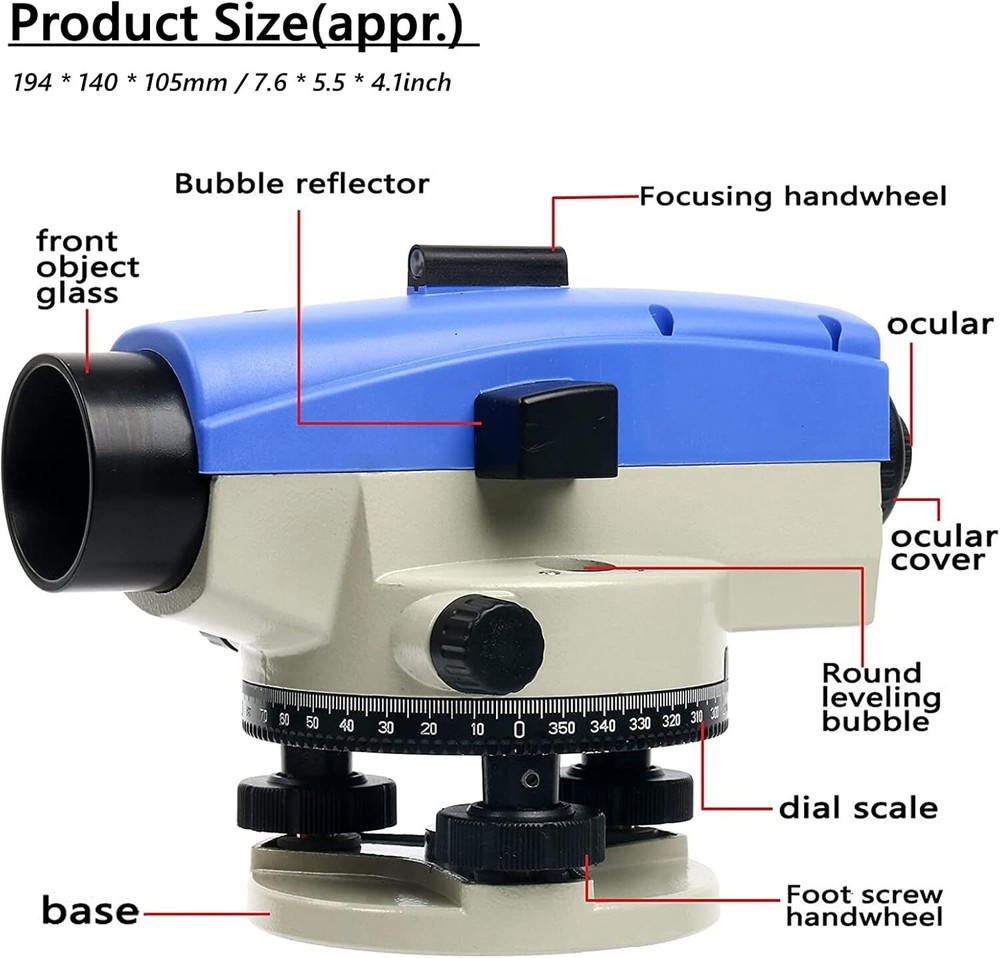 32X Automatic Optical Level High Precision Measure Meter Machine w/ Compensator
