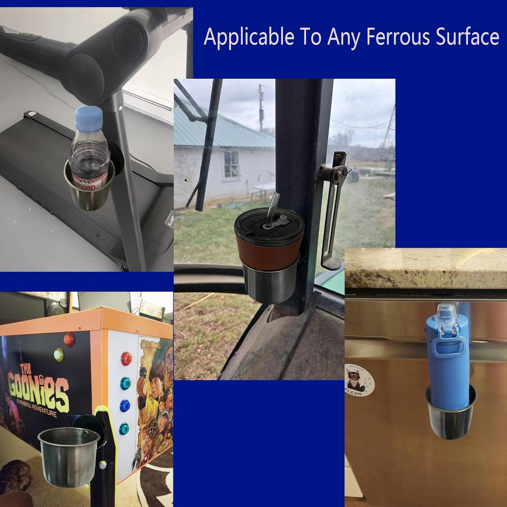 Magnetic Cup Holder, Stainless Steel Magnetic Cup Caddy, Magnetic Drink Holde...