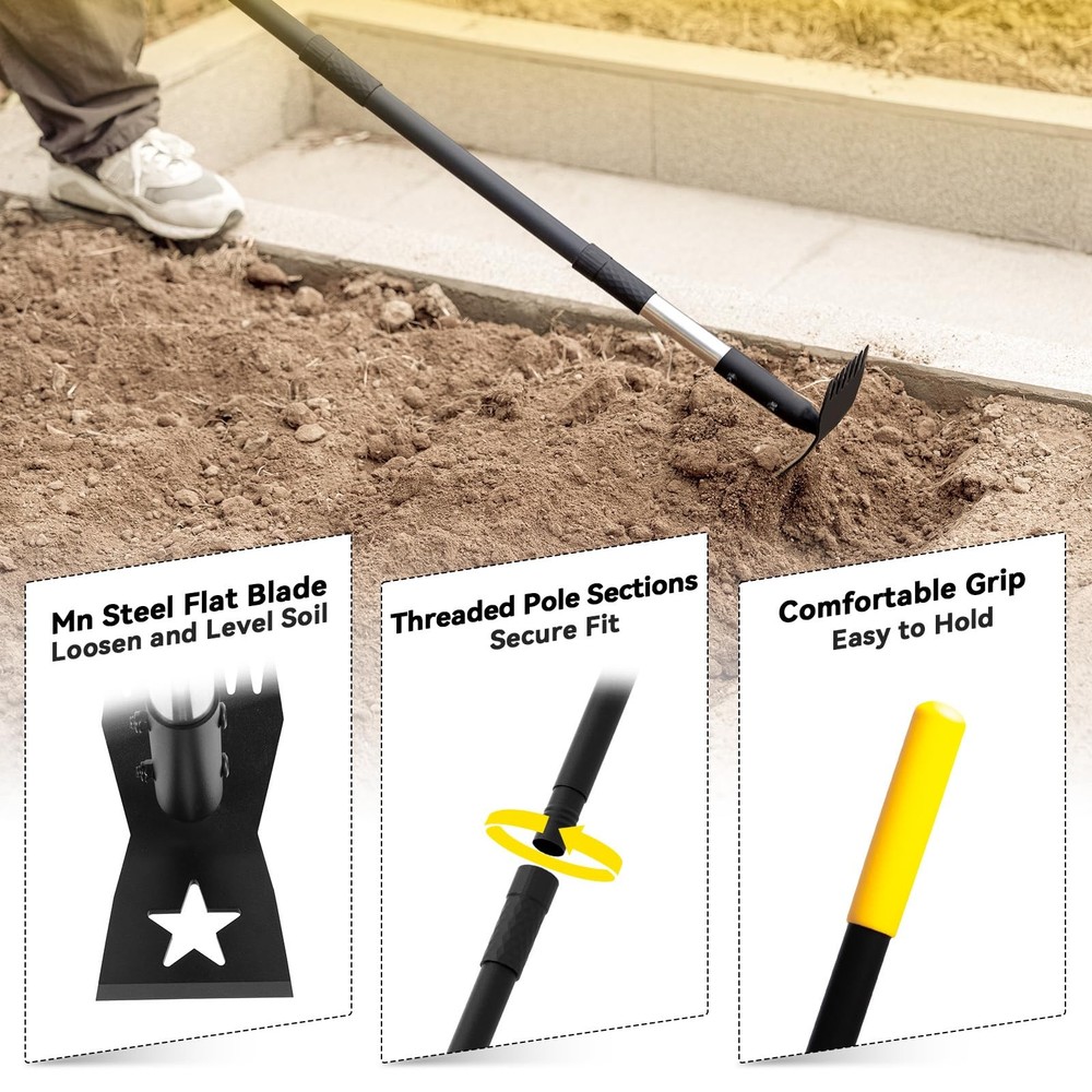 Weed Puller Tool with Long Handle 68", 2-in-1 Manual Weeds Remover, Heavy Dut...