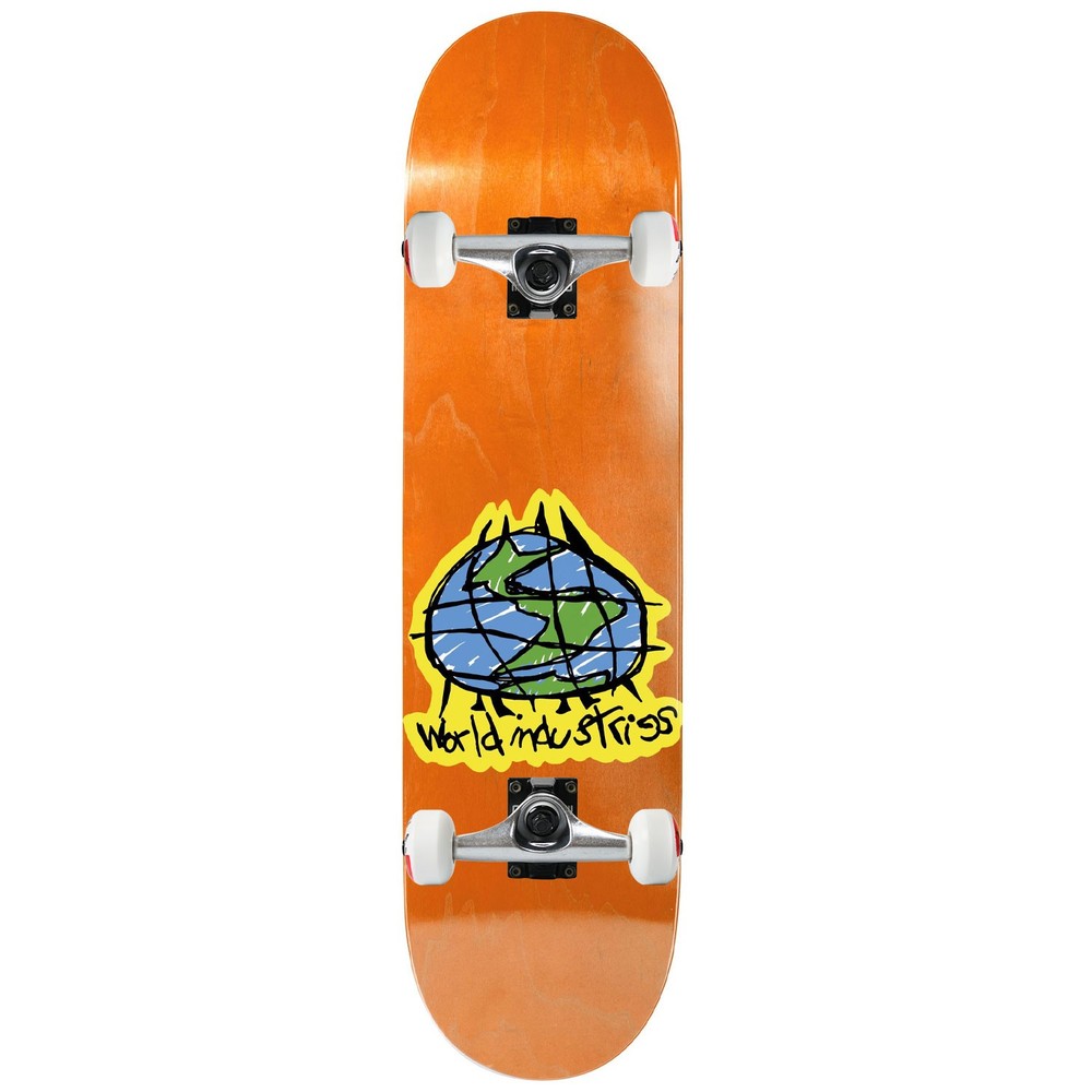 World Industries Skateboard Assembly Scribble Orange 8.5" x 32.2" Complete