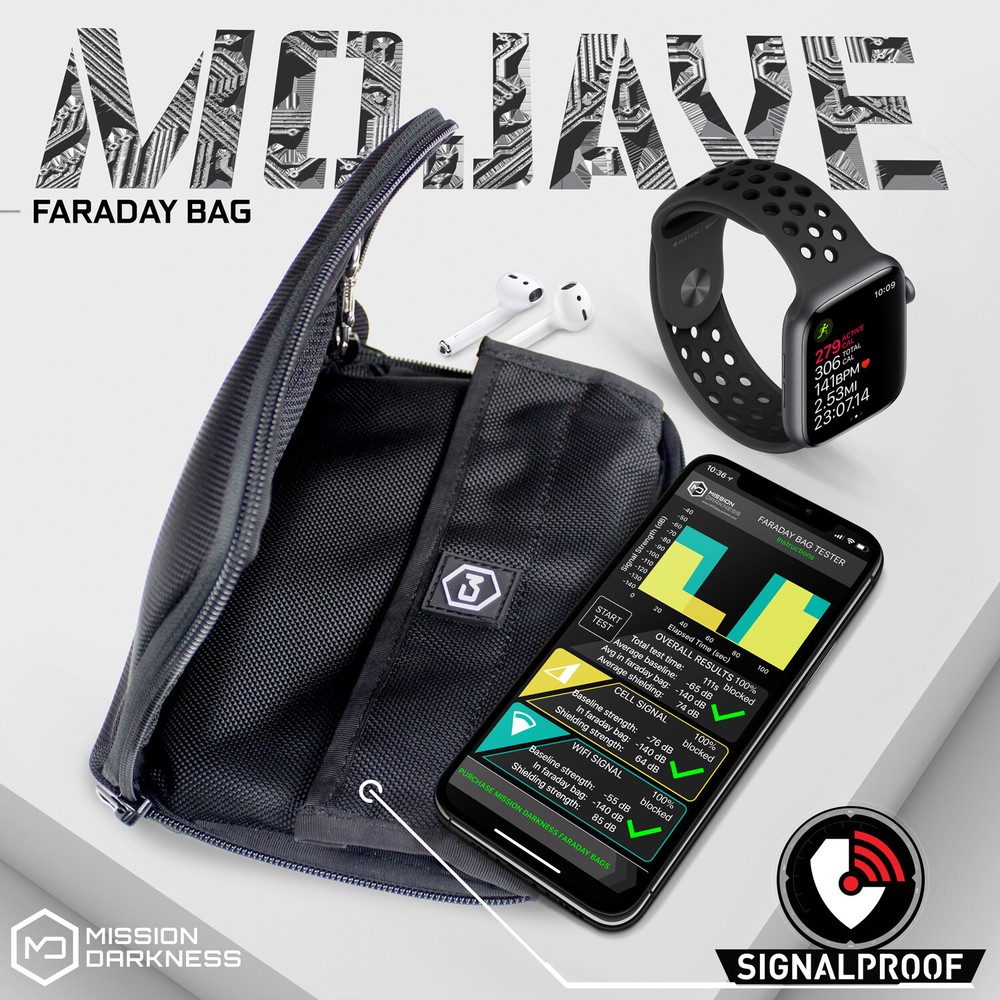 Mission Darkness™ Mojave Faraday Phone Bag - RF Blocking Phone & Accessory Case