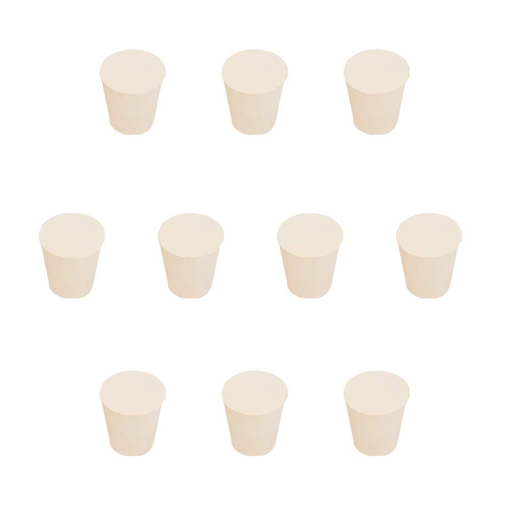 Solid Rubber Stoppers 10-Pack 4# White Tapered Lab Seal Rubber Stopper Fits A...