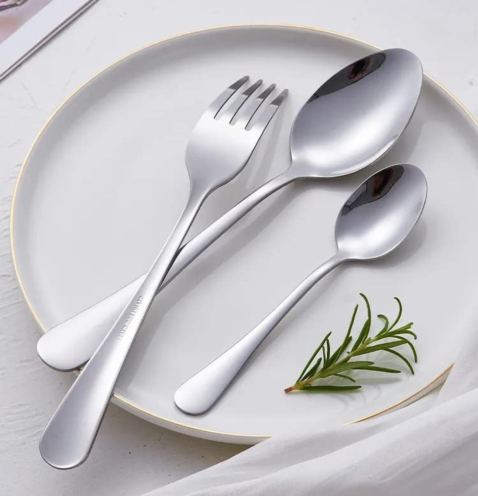 HornTide 6-Piece Dinner Spoon Set Table Spoon Flatware Stainless Steel Mirror...
