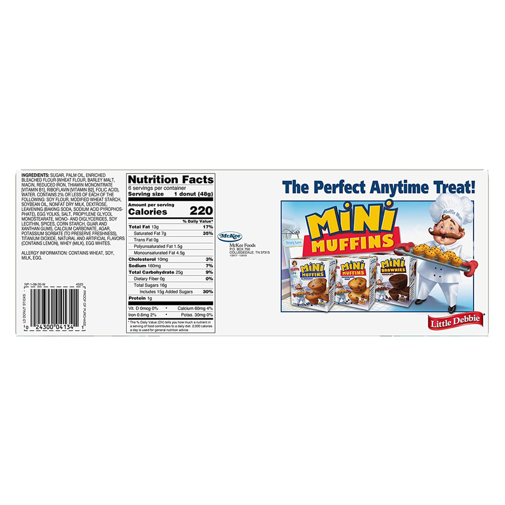 Little Debbie Glazed Donut Sticks, 16-Boxes