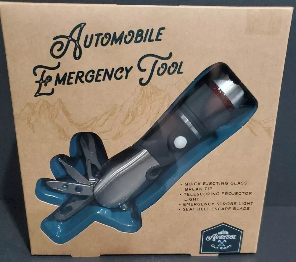 Automobile Emergency Multi-Tool LED Flashlight Adventure is Out There Brand New