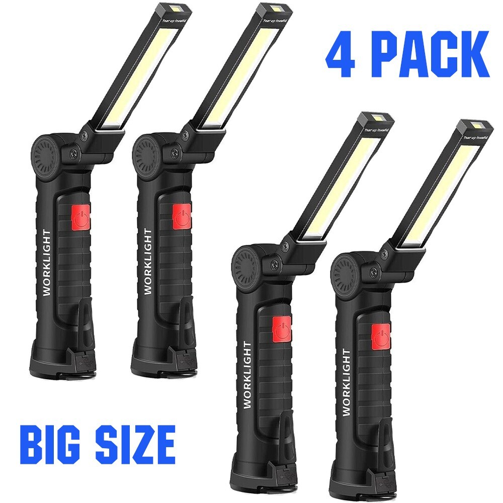 Rechargeable LED COB Work Light Mechanic Flashlight Lamp Magnetic Base Bright