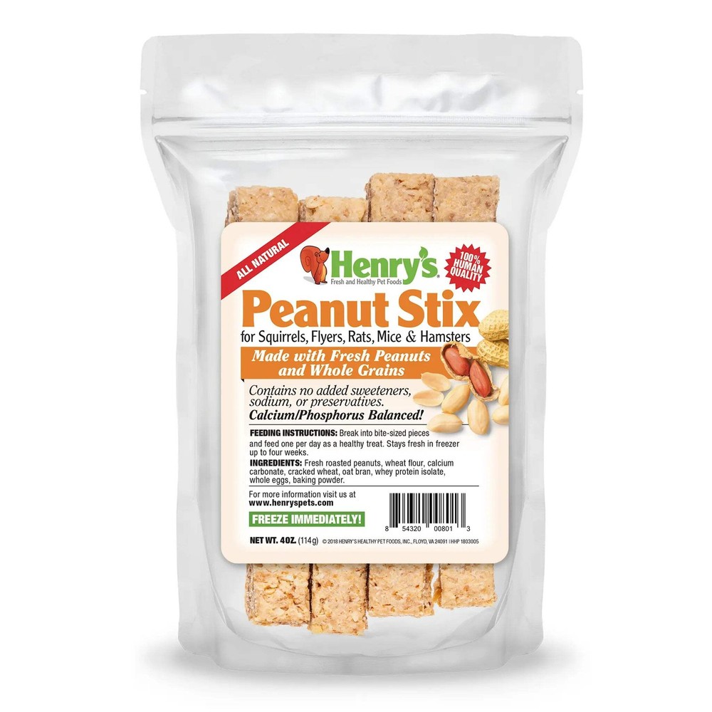 Peanut Stix: All-Natural & Fresh Squirrel and Hamster Treats