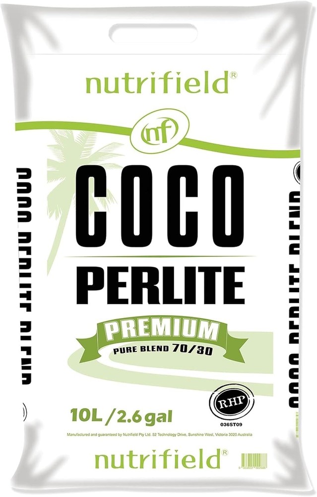 Coco Coir & Perlite Mix - 10 Liter Hydroponic Potting Soil Blend - RHP Certified
