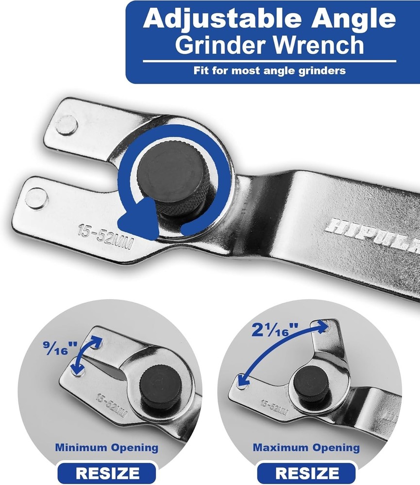 4-in-1 Angle Grinder Wrench | Multi-Function Pin Spanner | 9/16"-2 1/16"