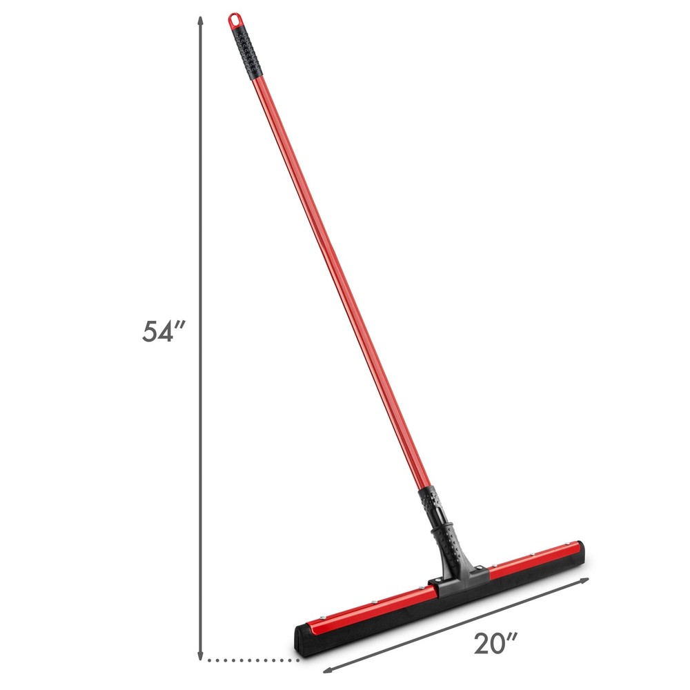 Libman 20" Rubber Flex Blade Floor Squeegee Red Steel Handle