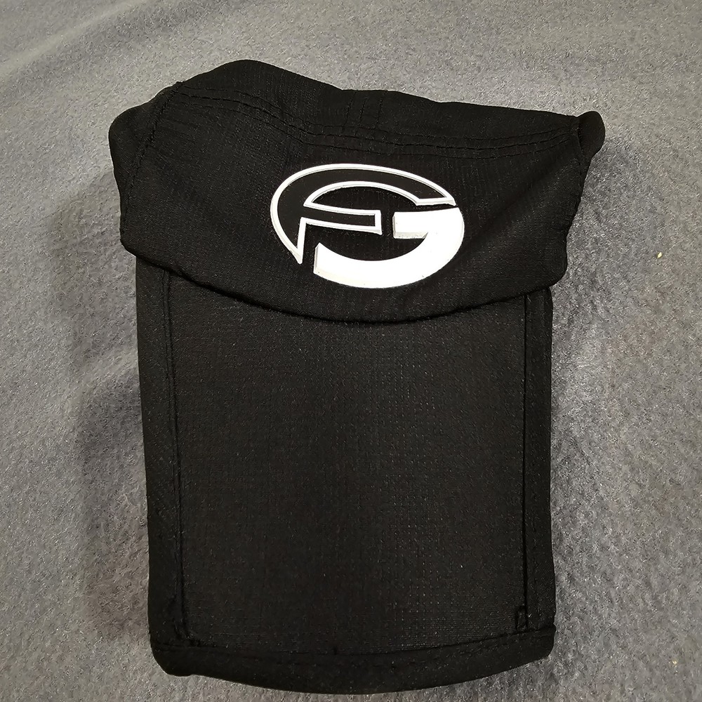 Foray Foldable Black Golf Hat Rubberized Logo Hook & Loop Adjustable Strap
