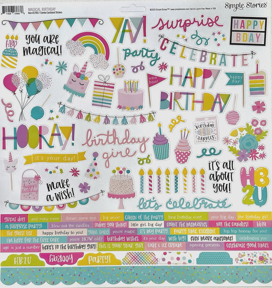 NEW SET! (B) SIMPLE STORIES STICKER SHEETS (17 sheets) Save 70%