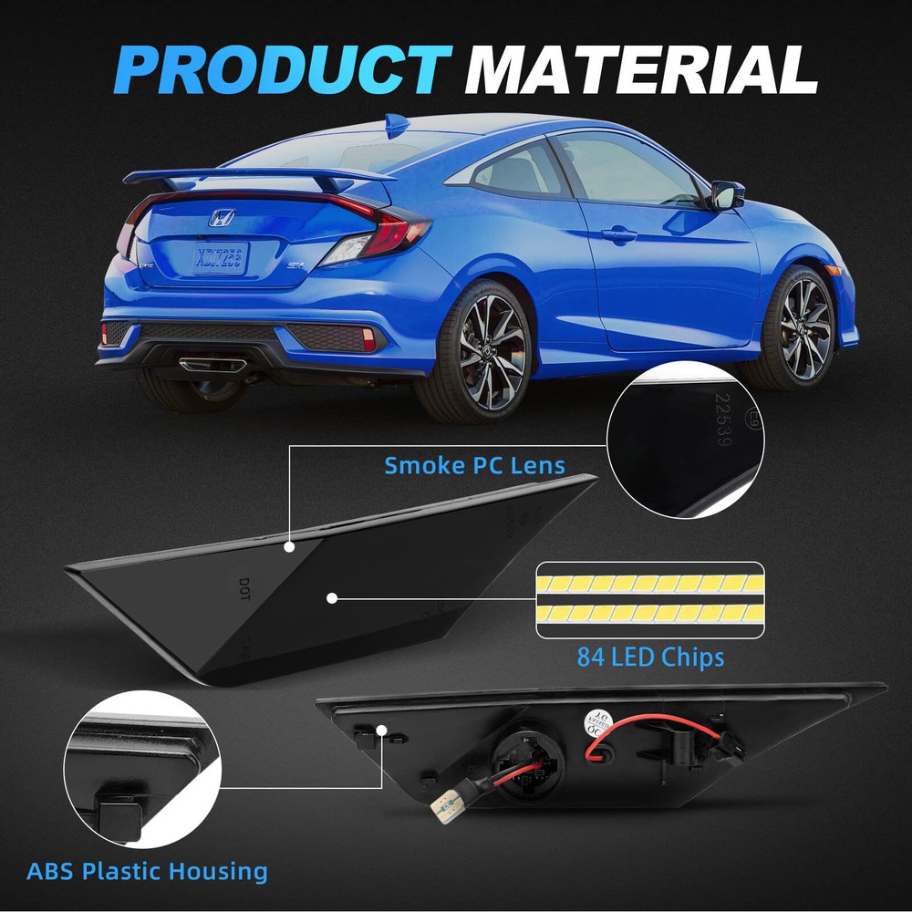 Switchback Side Marker Front Bumper DRL Light for Honda Civic 2016- 2021 Civic