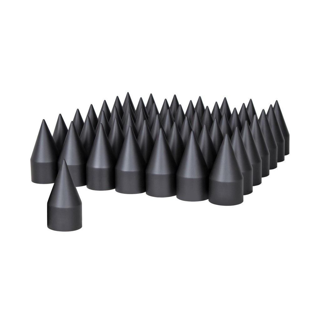33mm x 4 1/8" Black Spike Lug Nut Cover - Thread-On - 60 Pack