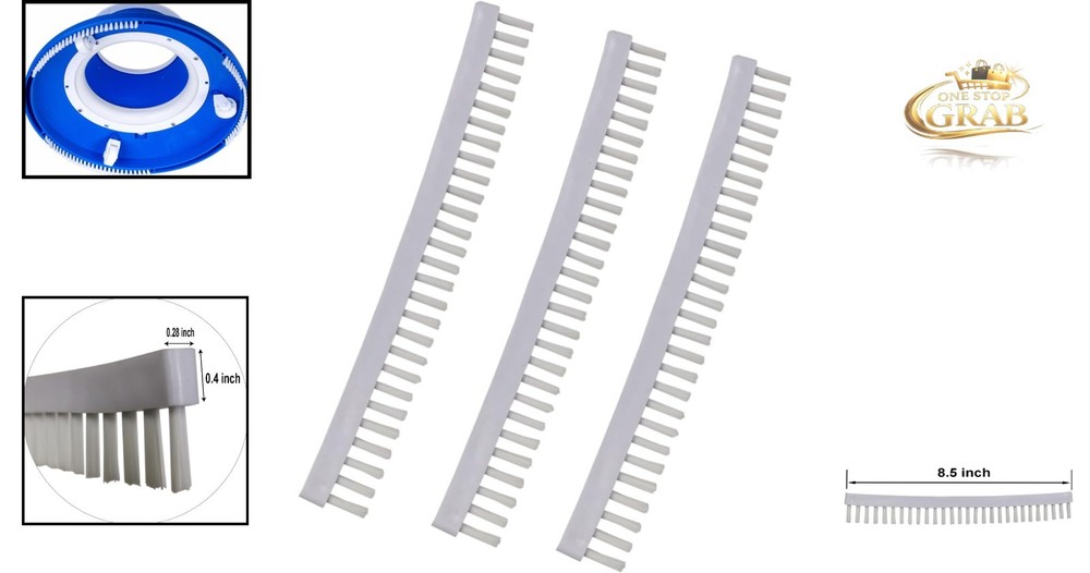 Pool Leaf Vacuum Replacement Strips 8.5 Inch 3 Pack for Poolmaster Pentair
