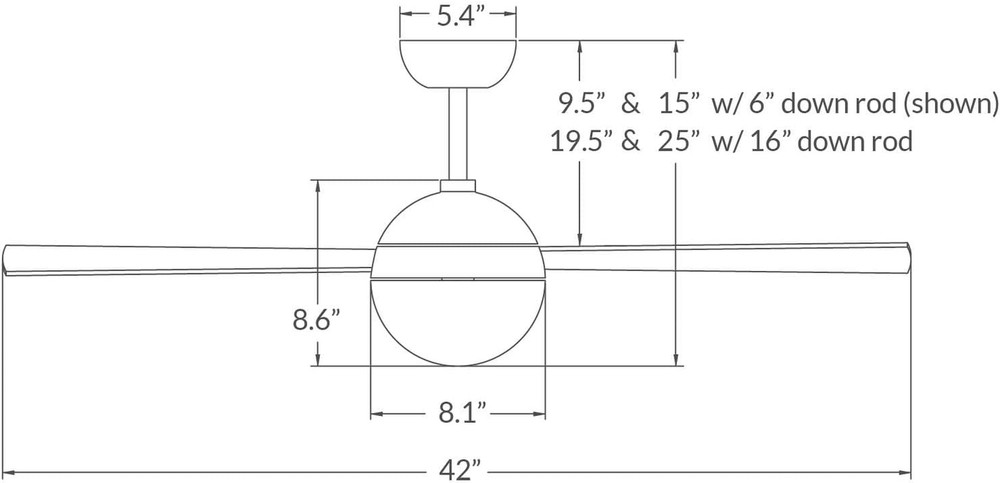42" Gloss White Ceiling Fan with Maple Blades & Remote Control