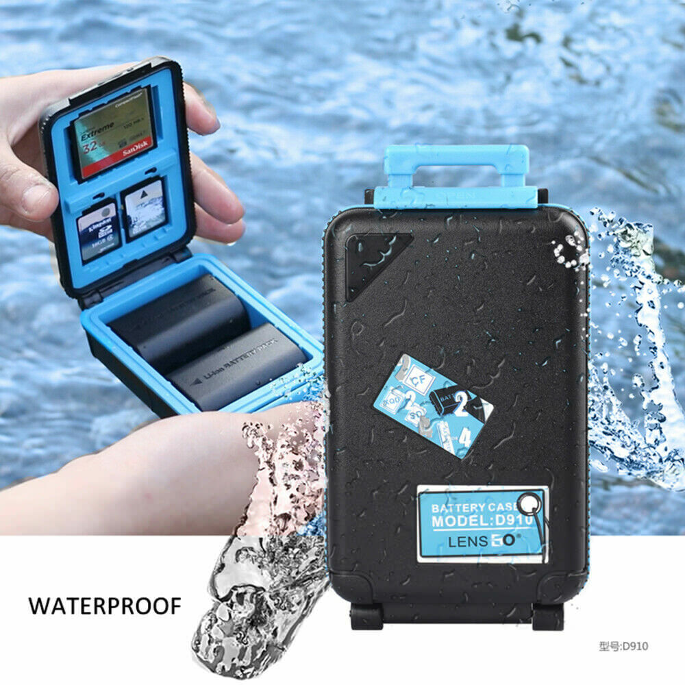 LENSGO D910 Battery Storage Case Waterproof AA SD CF XQD Memory Card Storage Box
