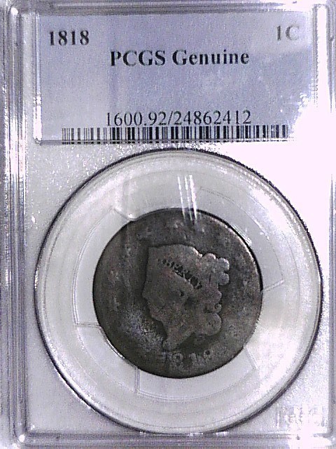 1818 Large Cent PCGS Genuine 24862412 Video