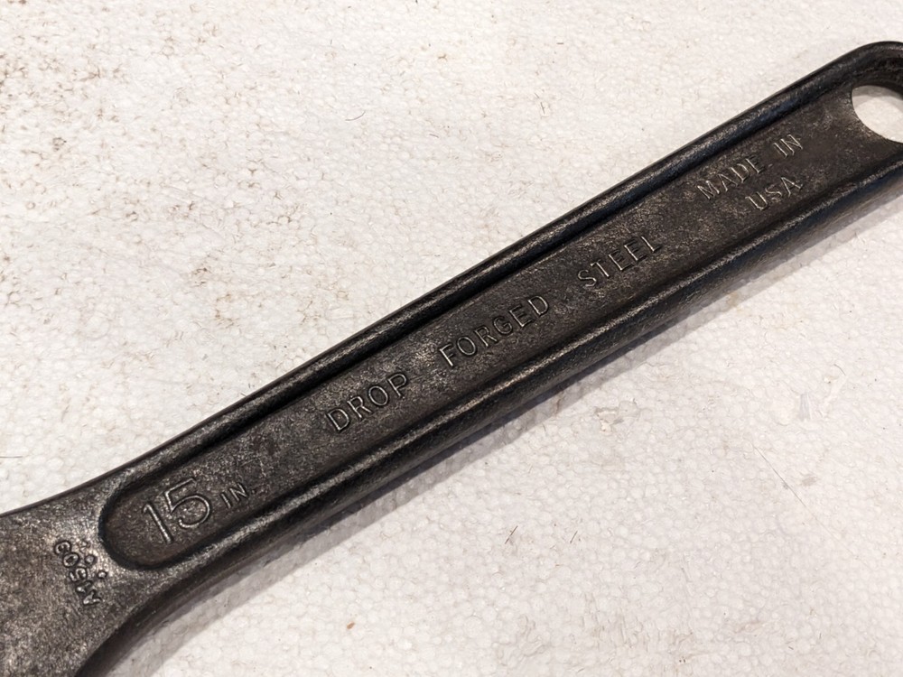 Old tool 15" Crescent Tool Co adjustable wrench Good Condition