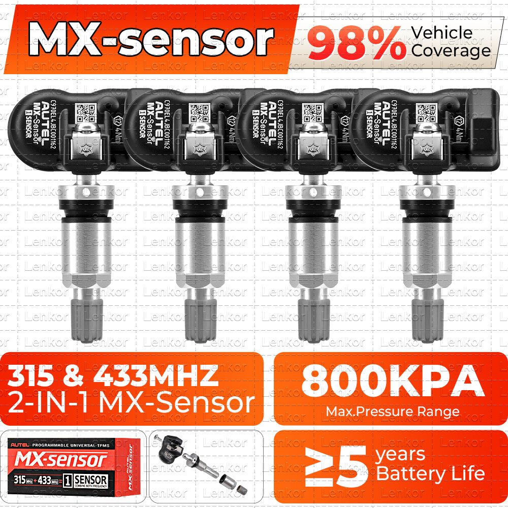 Autel TPMS Sensor MX-Sensor 315MHz & 433MHz Programmable Universal Metal Valve
