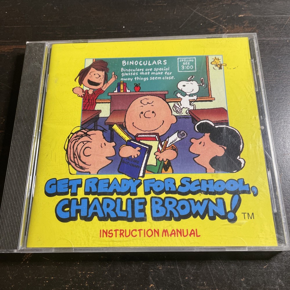 Get Ready For School Charlie Brown CD Rom Instruction Manual Windows & Mac