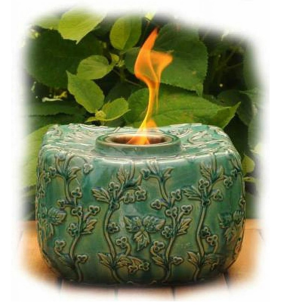 AGNI Floral Firepit Medium Turquise Medium