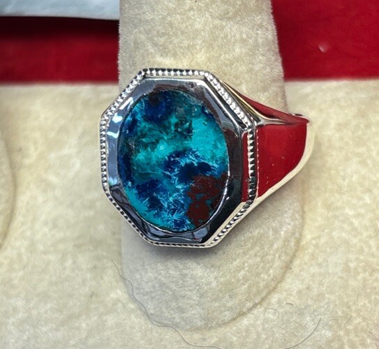 mens sterling silver ring Size 9 Shattuckite