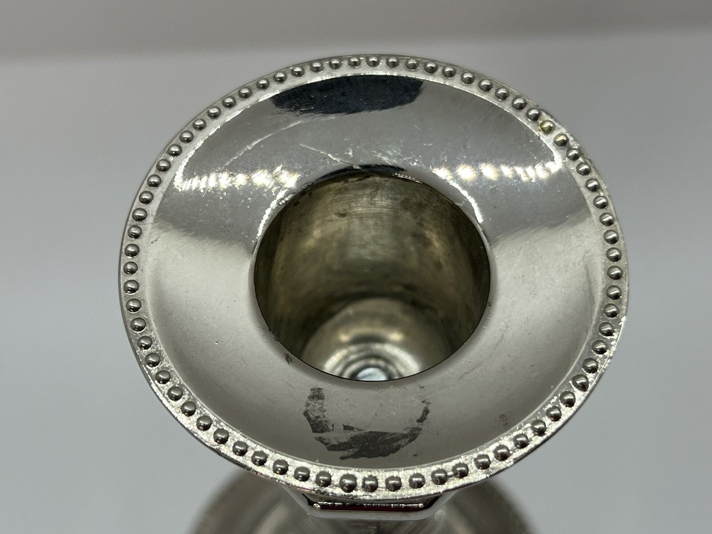 Vintage Silver Tone Candlestick Cottage Core Granny Core
