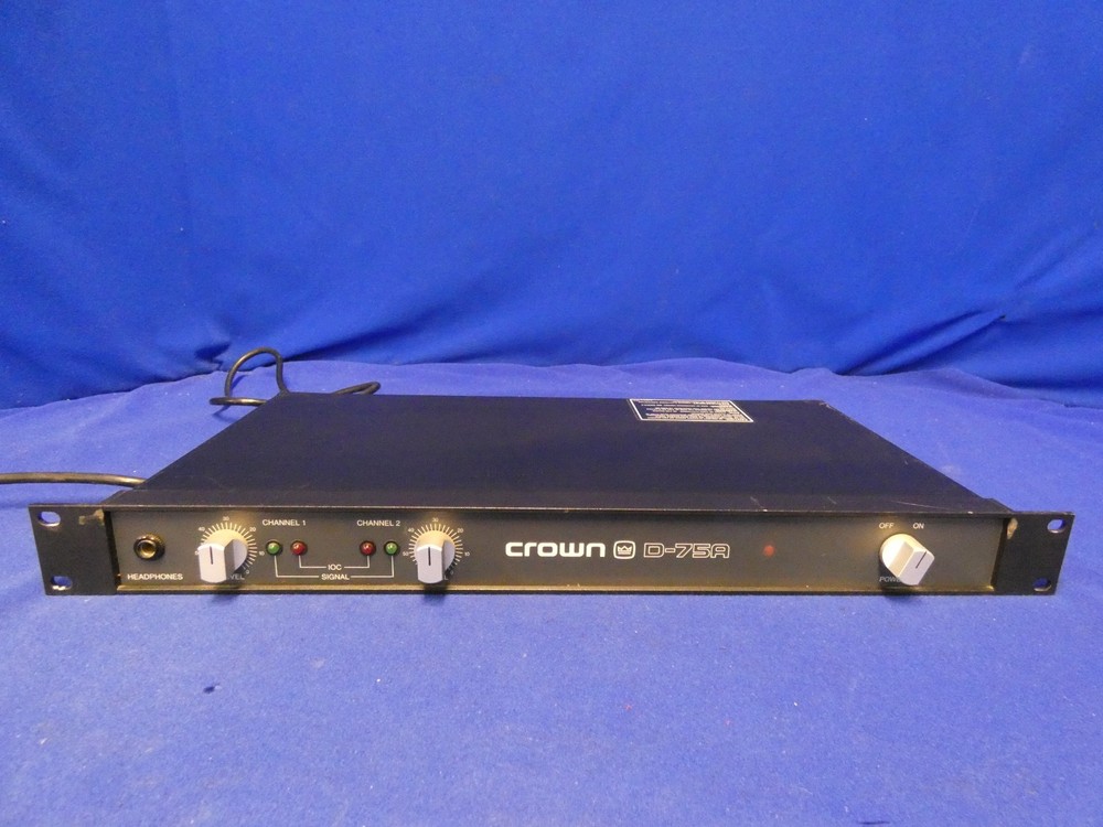 Crown D-75A Two Channel Power Amplifier (Tested-Working)