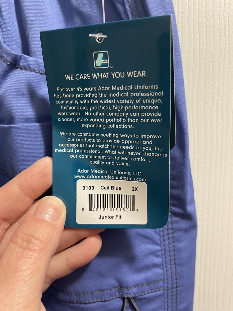 new 2Xl adar scrub set ciel blue