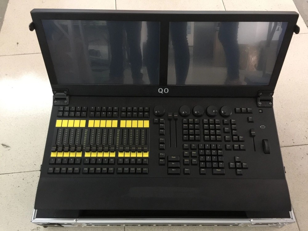 folding display T2 DMX controller RGB led motorized fader light console +case