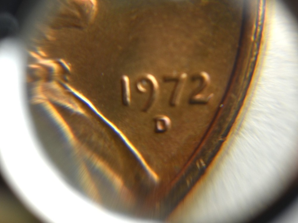 1972 D Lincoln Memorial Penny with Errors High Mint State Red